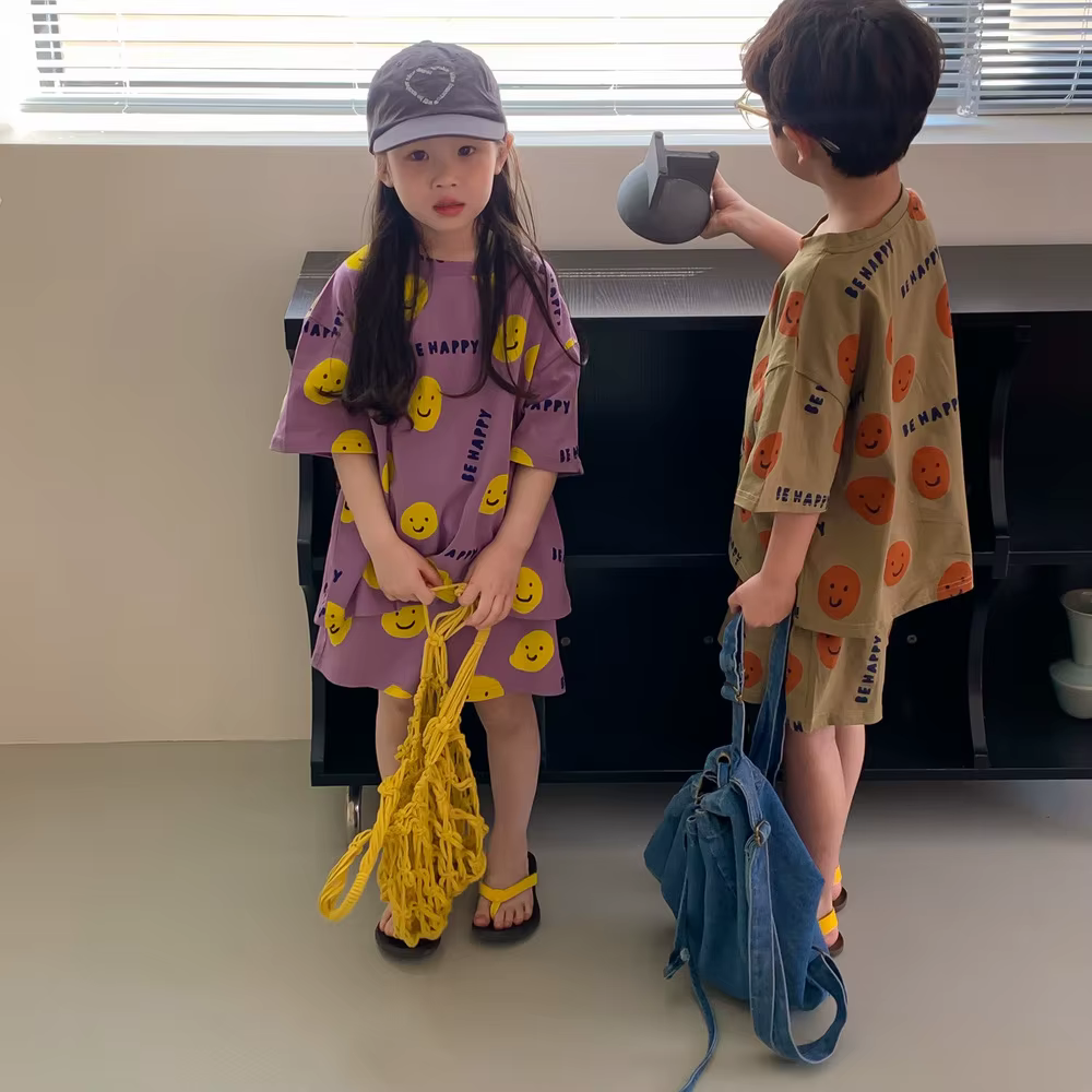 Pantalones cortos infantiles estilo coreano con estampado sonriente - imagen 5