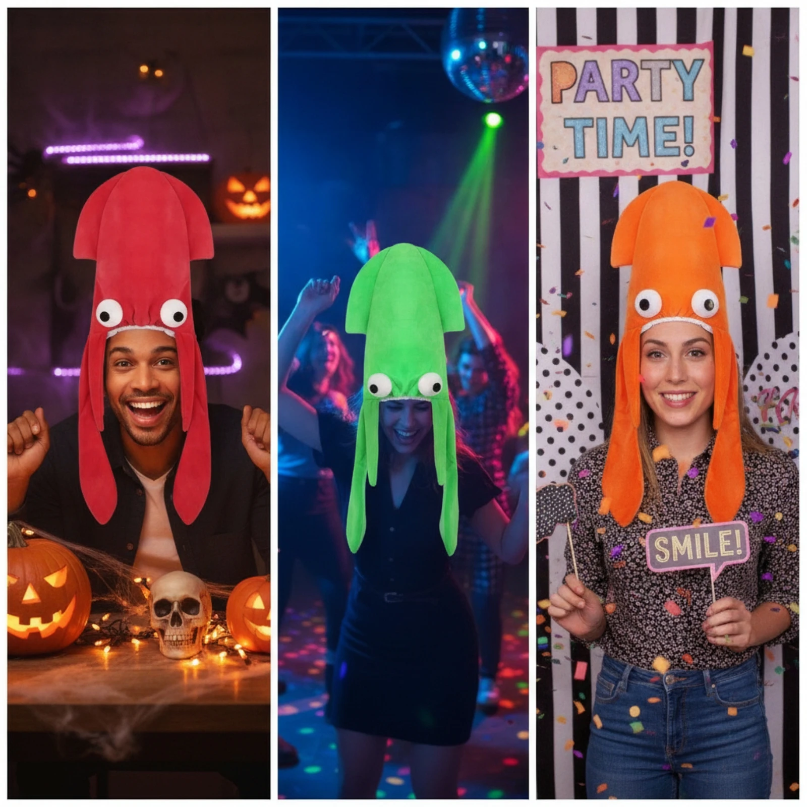 Sombrero disfraz calamar llamativo para Halloween y cosplay niños - imagen 4