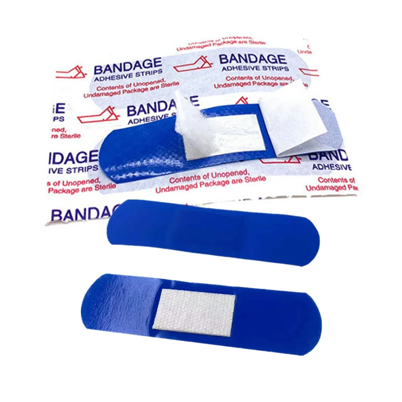 Tiritas azules detectables en superficie clara