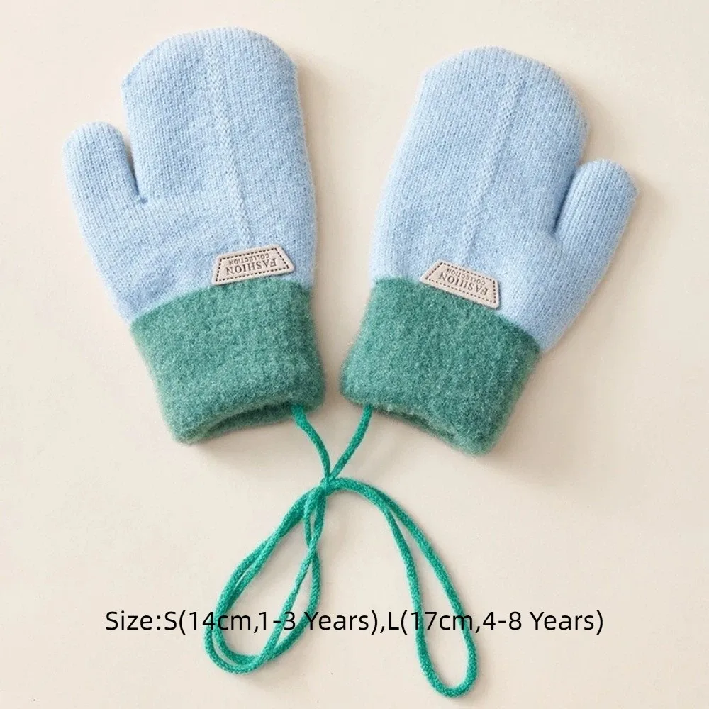 Guantes antiviento de lana para niños en color caramelo