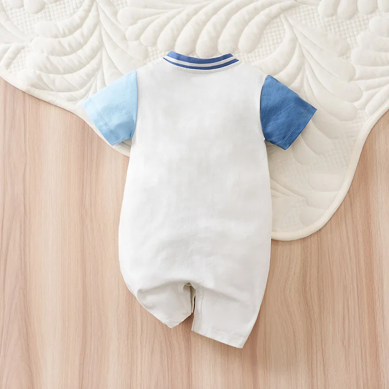 Pijama de una pieza algodón para recién nacido con oso azul - imagen 5