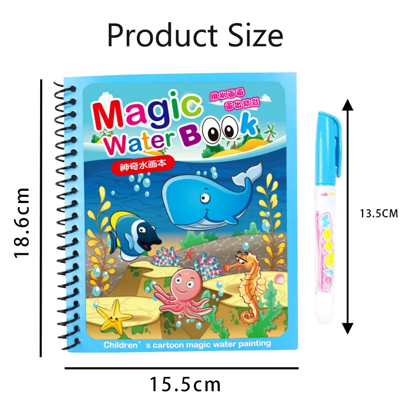 Libro de dibujo mágico Montessori reutilizable con agua para niños - imagen 5