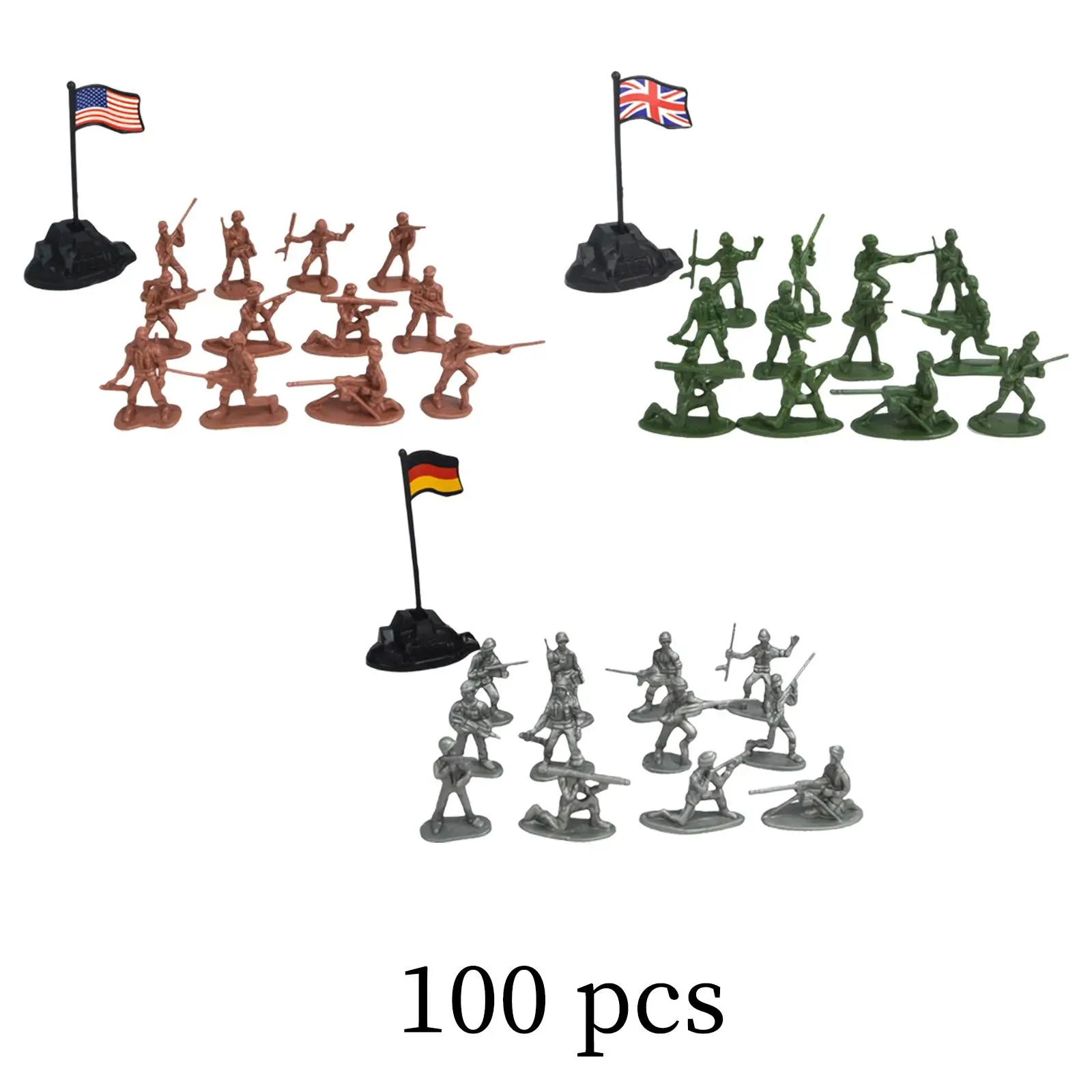 Figuras de soldados en miniatura con bandera para niños - imagen 5