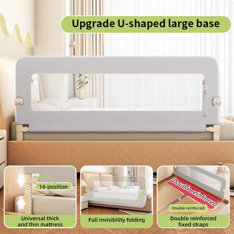 Barandilla de seguridad extra alta para cama infantil con descenso - imagen 4