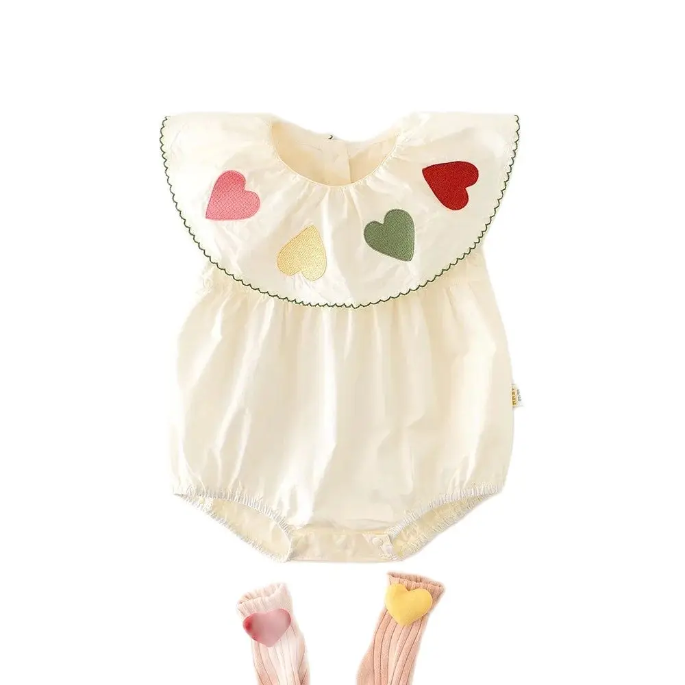 Mameluco bebé recién nacido niña de encaje corazón con volantes - imagen 3