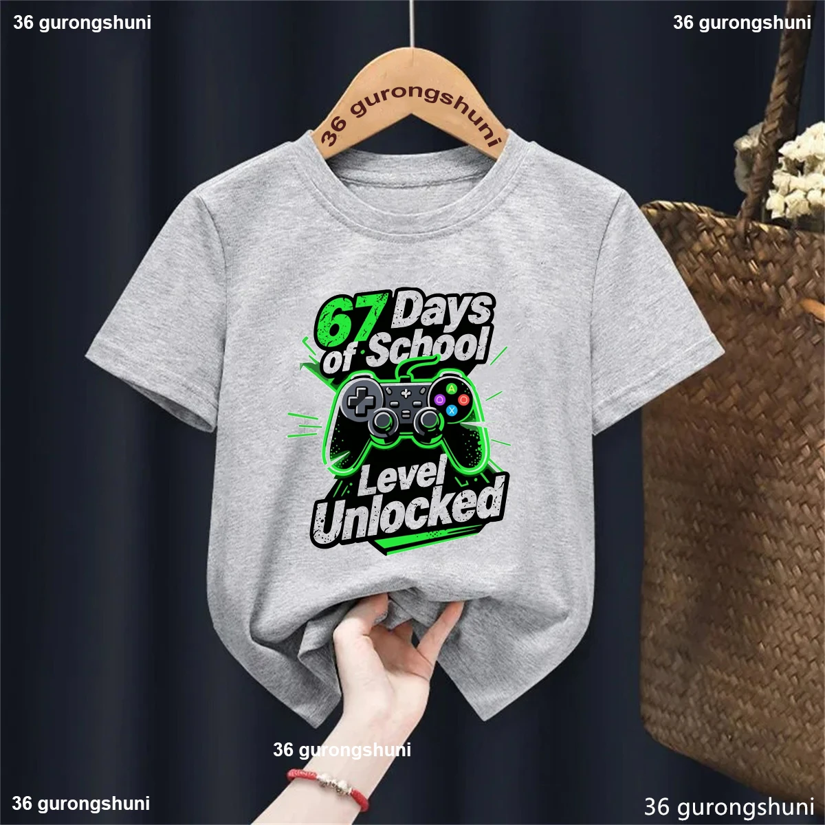 Camiseta infantil manga corta de vuelta al cole con estampado divertido - imagen 5