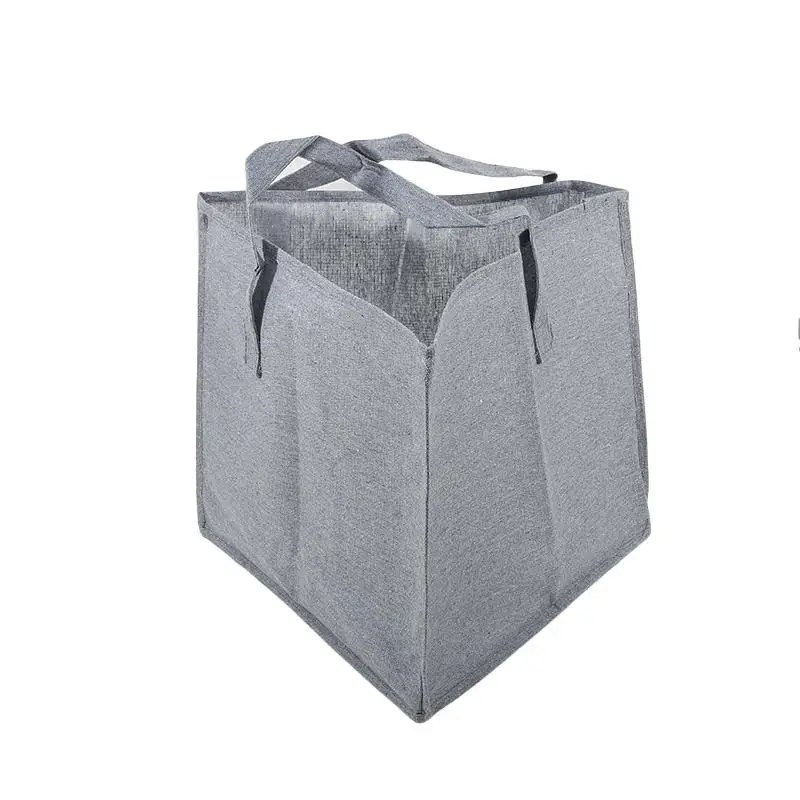 Bolsa de almacenamiento triangular de lino y algodón con asas