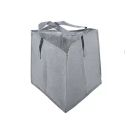 Bolsa de almacenamiento triangular de lino y algodón con asas