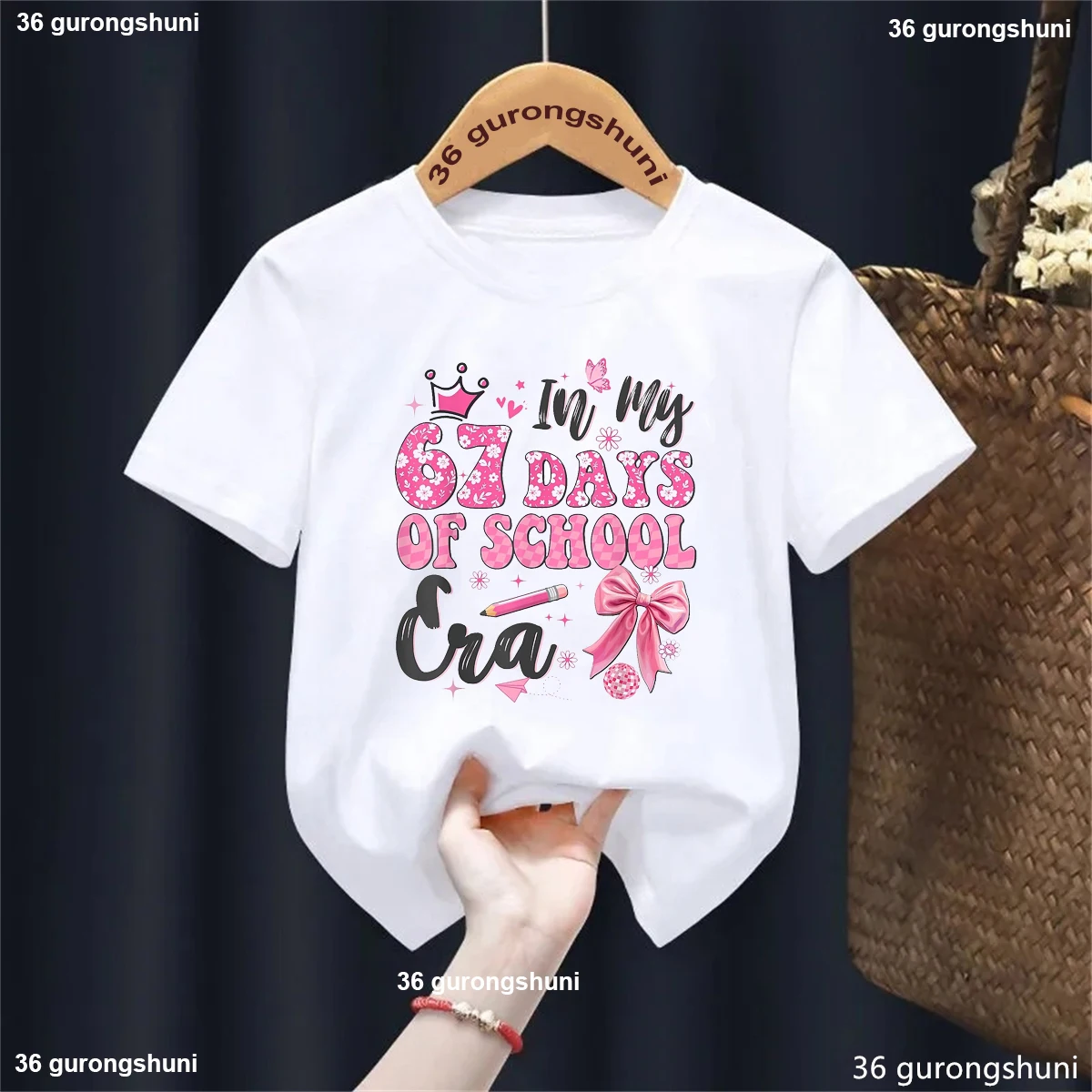 Camiseta manga corta niña estampada con letras y corona de mariposa - imagen 2