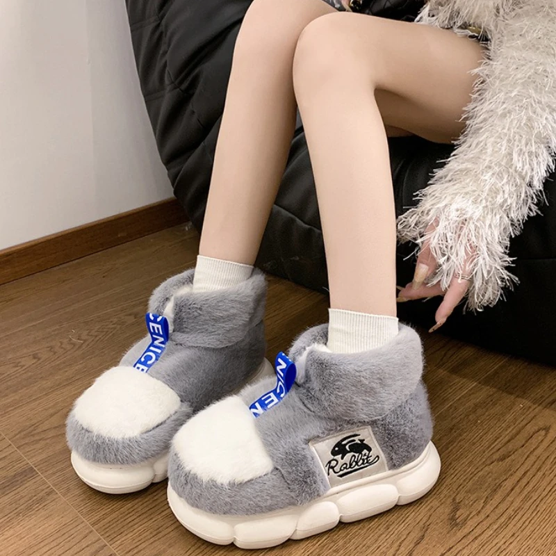 Zapatillas de felpa acolchadas para invierno – Tacón plataforma - imagen 4
