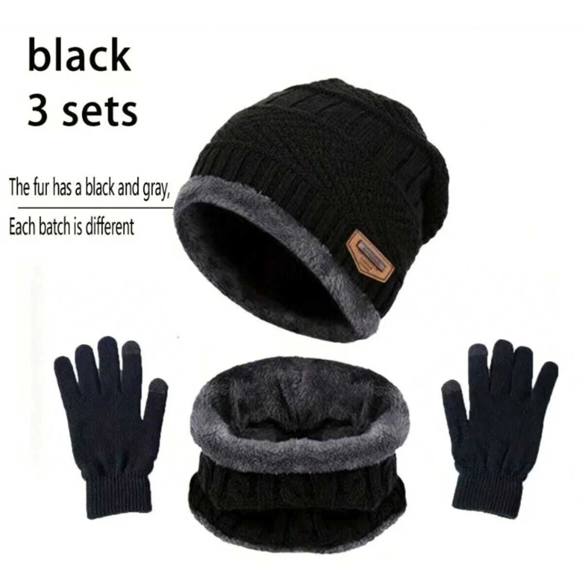 Gorro de terciopelo infantil cálido con conjunto de guantes coral