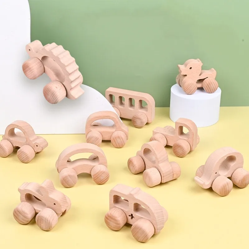 Sonajero en madera de haya Montessori sin BPA para bebé