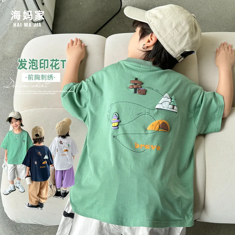 Camiseta manga corta algodón estampado espuma para niño - imagen 2