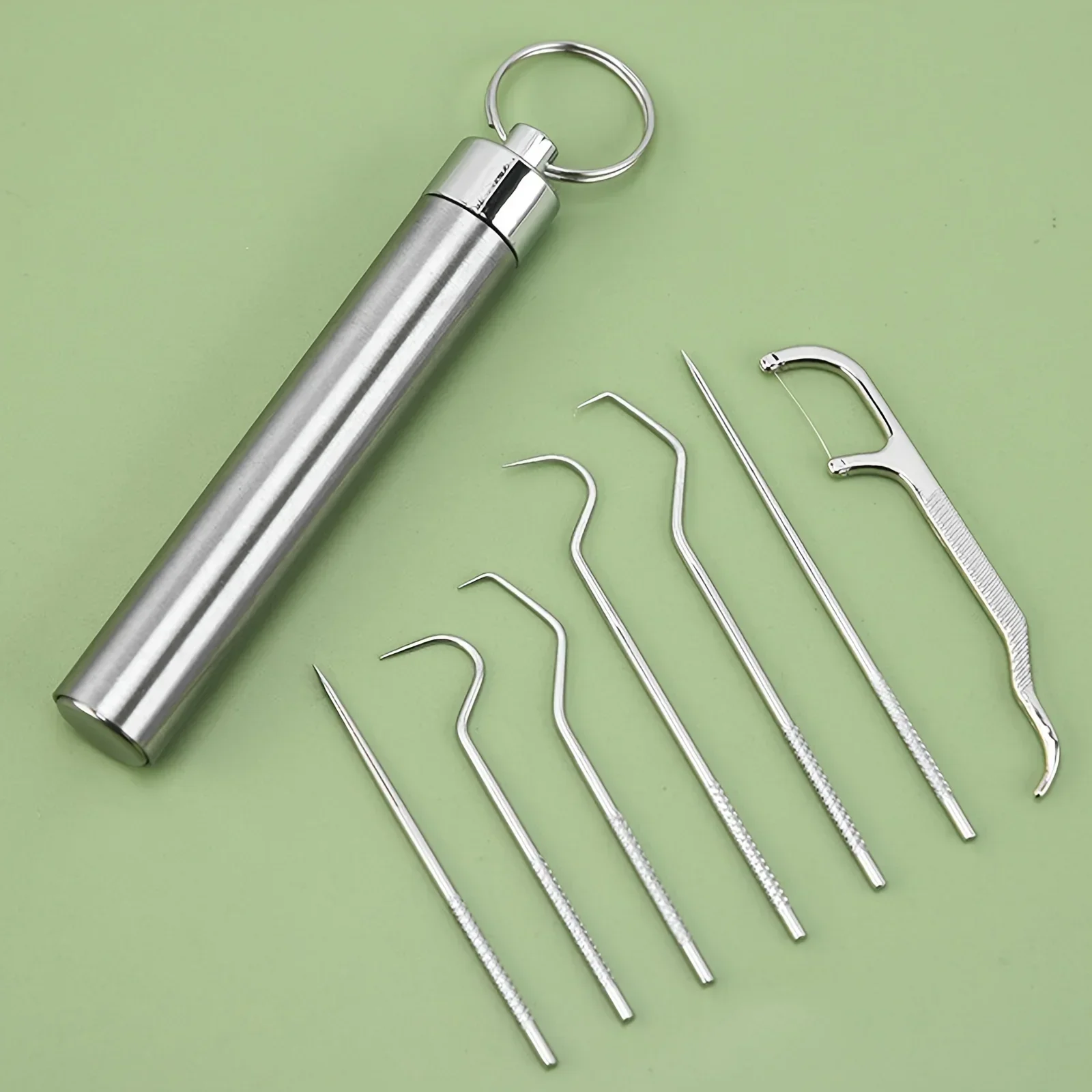 Limpiador de dientes portátil con palillos de acero inoxidable - imagen 2