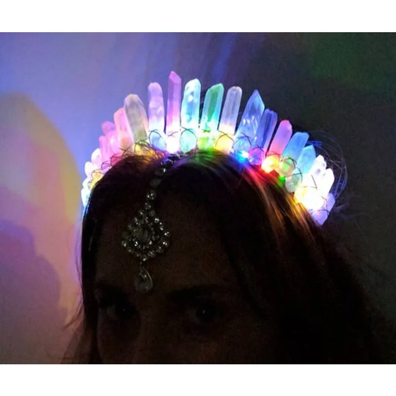 Corona de cuarzo con brillo para festival