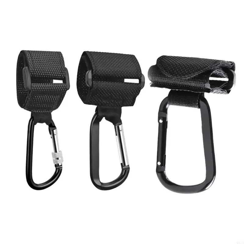 Gancho para cochecito de aluminio y fijación giratoria