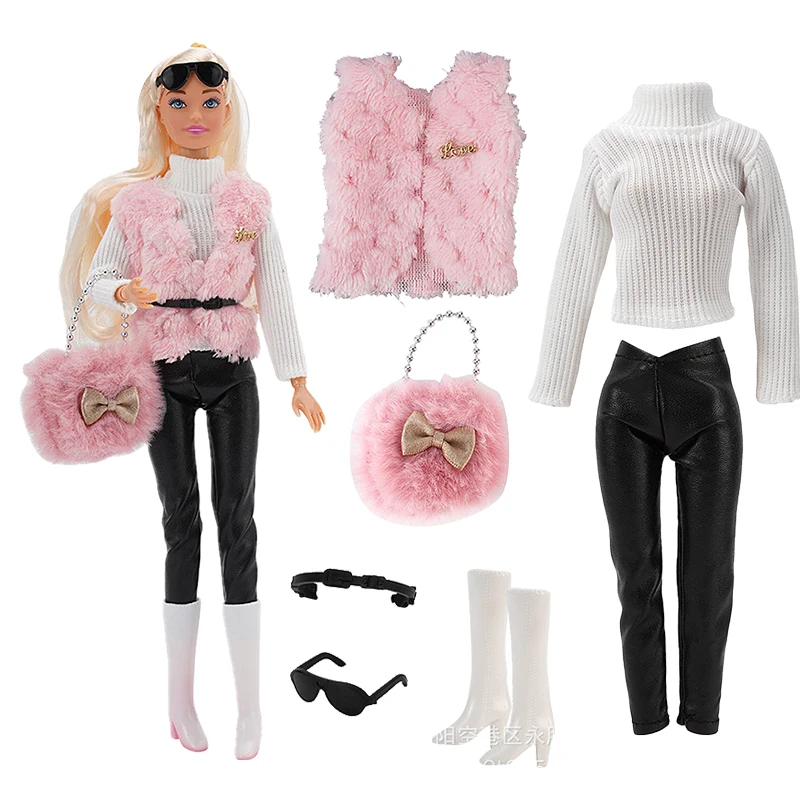 Abrigo de moda y conjunto completo para niña