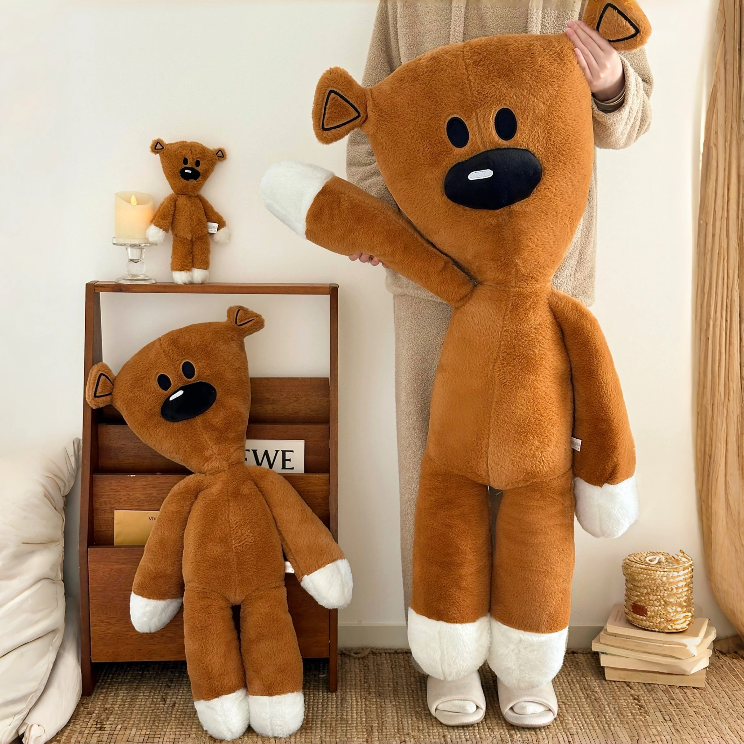 Mr. Bean oso de peluche gigante marrón, almohada de abrazo suave