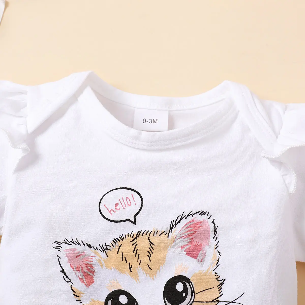Conjunto mono gatito con diadema para bebé recién nacida verano - imagen 4