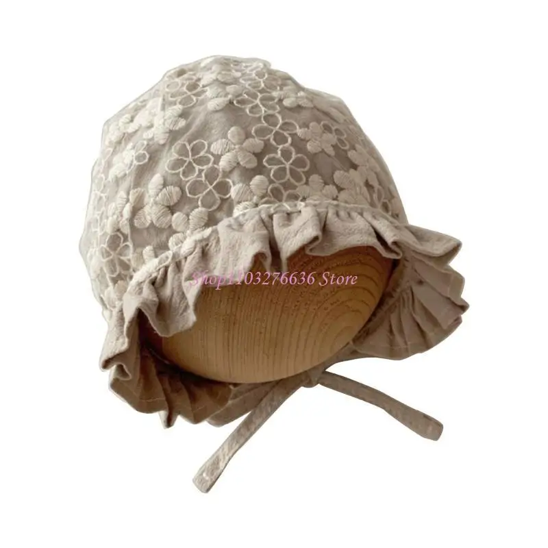 Sombrero encaje princesa para bebé en tono rosa