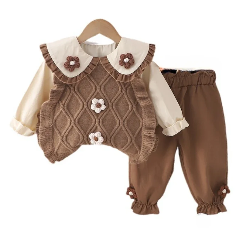 Conjunto de ropa para bebe: chaleco, camisa y pantalon, moda infantil - imagen 4