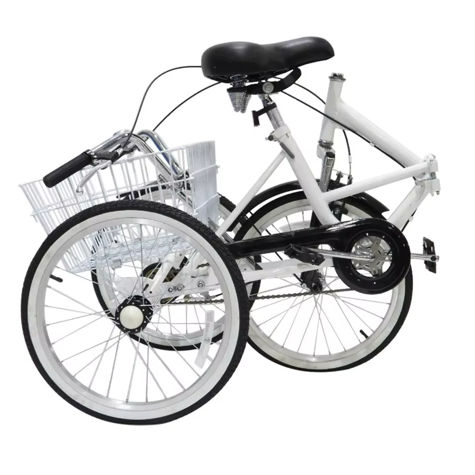 Triciclo plegable para niños con cesta y freno en V de una velocidad - imagen 4