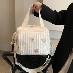 Bolsa maternal de algodón con oso – Organizador para bebé