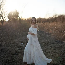 Vestido bohemio algodón para Baby Shower y sesión de fotos