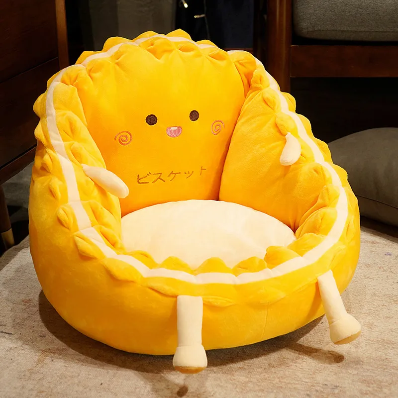 Cojín infantil de felpa para silla – Diseño galletas amarillas - imagen 2