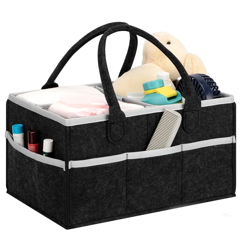 Bolsa portapañales de fieltro grande capacidad para accesorios bebé
