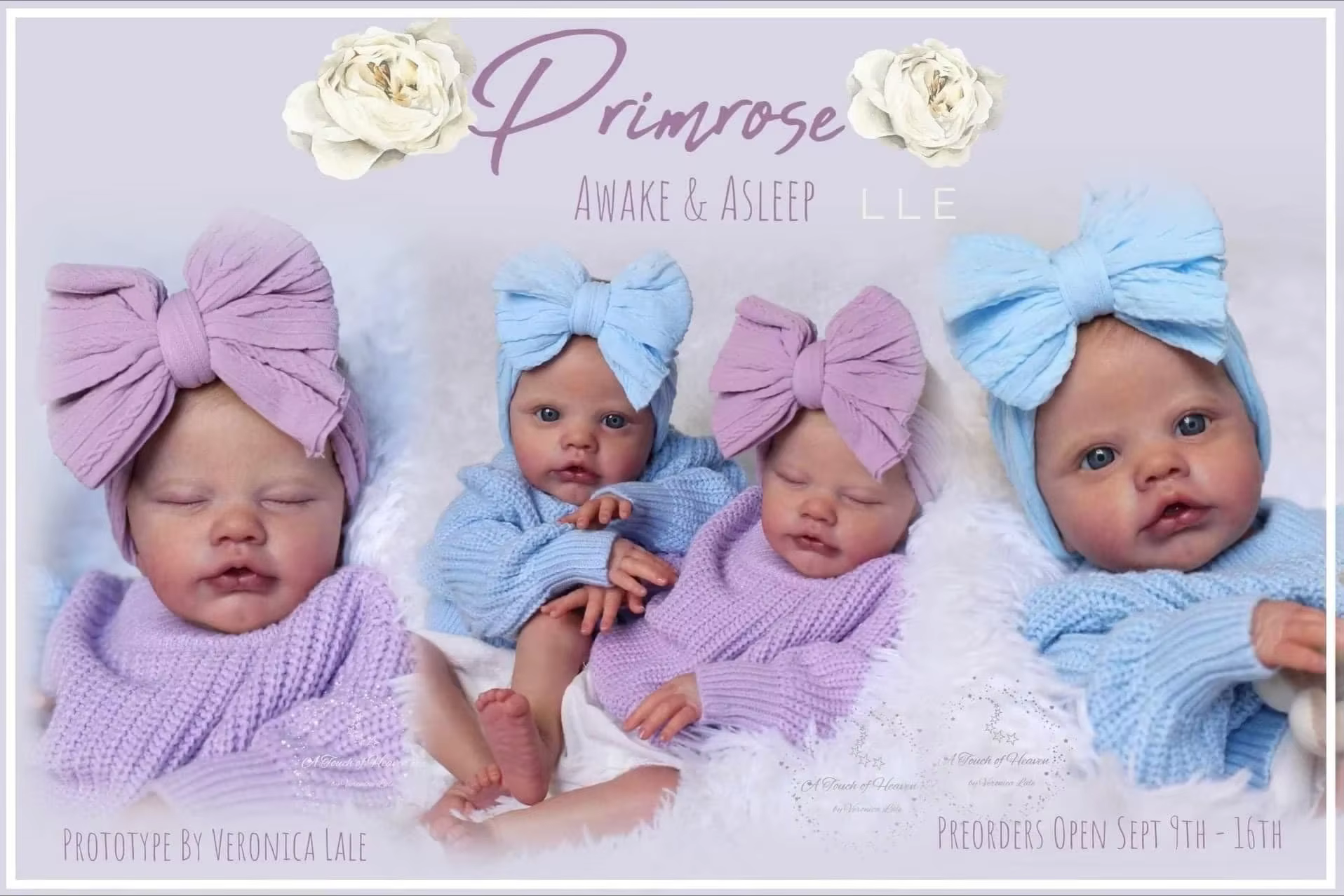 Muñeca Reborn NPK Primrose dormida y despierta piel 3D pintada