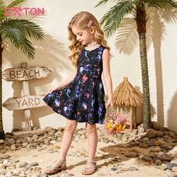 DXTON vestido de niña para verano sin mangas con estampado sirena