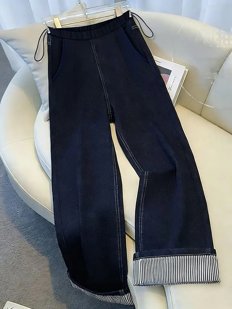 Jeans premamá de cintura alta con elástico y puños cómodos primavera - imagen 2