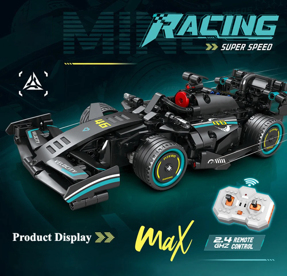 Coche RC de bloques ensamblado