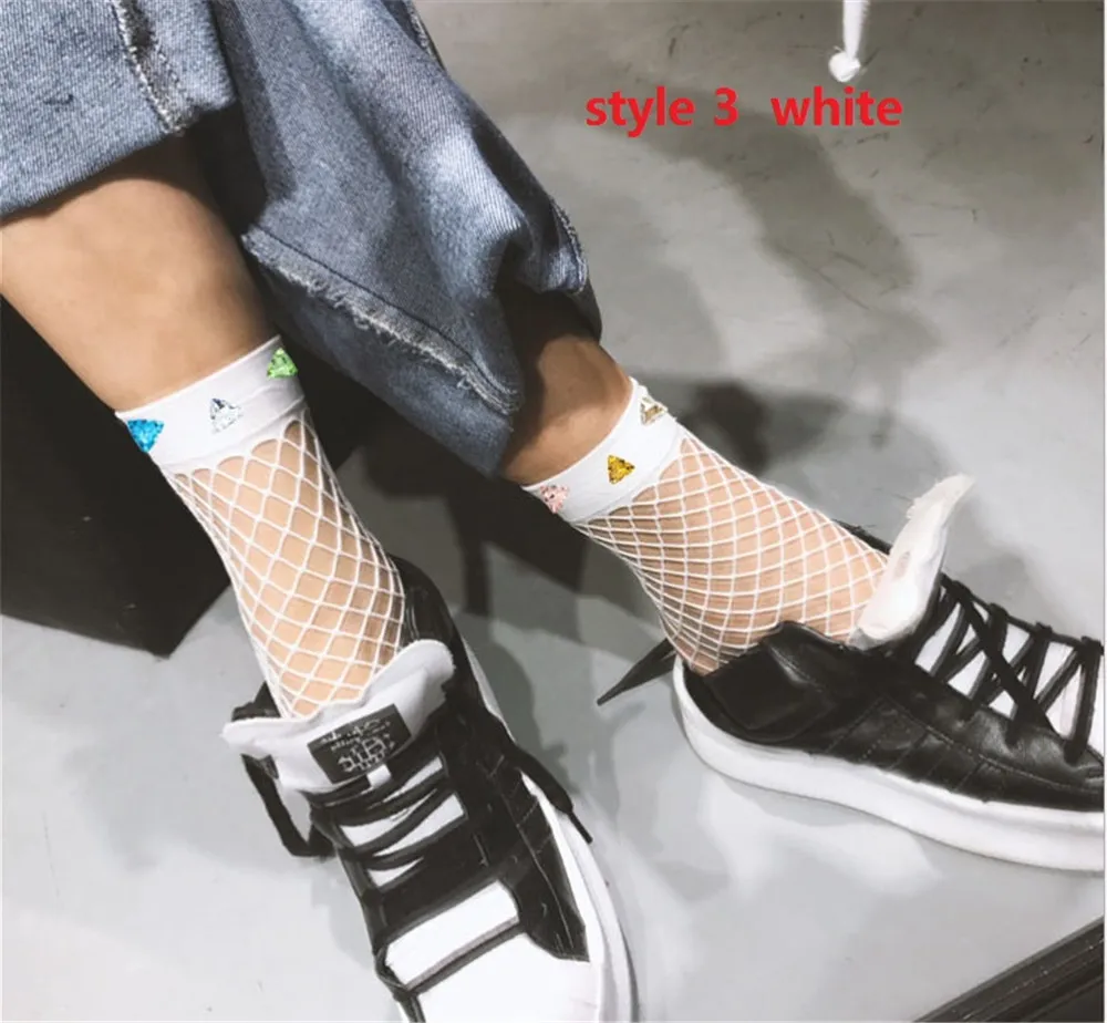 Calcetines de rejilla transpirables con remaches elegantes para mujer - imagen 3