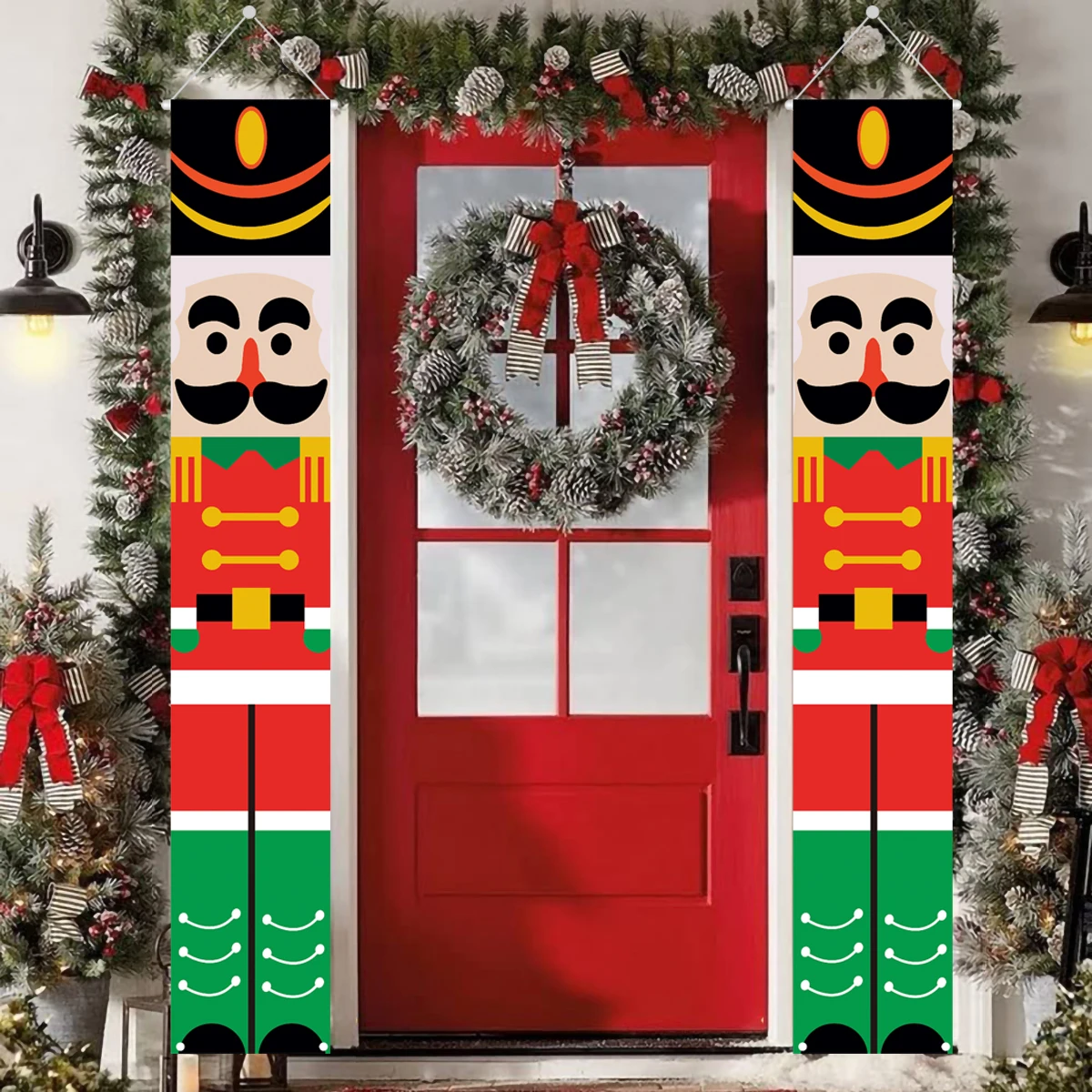 Banner navideño para puerta con mensaje Feliz Navidad 2025 - imagen 3