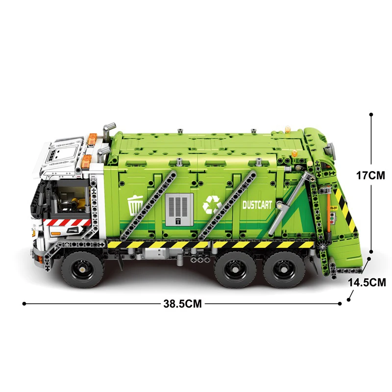 Camión de basura teledirigido infantil – Construcción compacta técnica - imagen 5