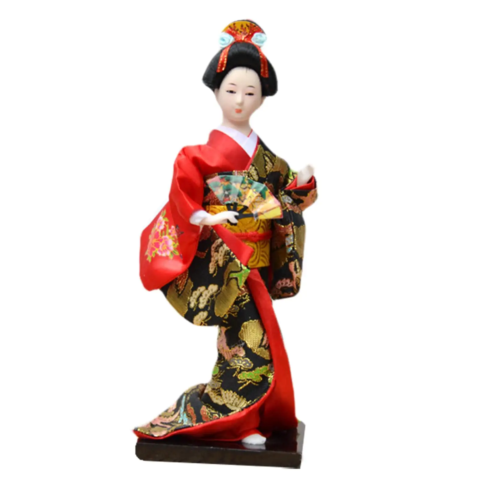 Muñeca geisha decorativa estilo kabuki antiguo para escritorio - imagen 4