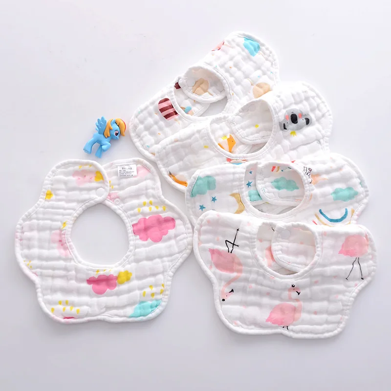 Weiche Baby Babero antisaliva de algodón para bebé con dibujos - imagen 4