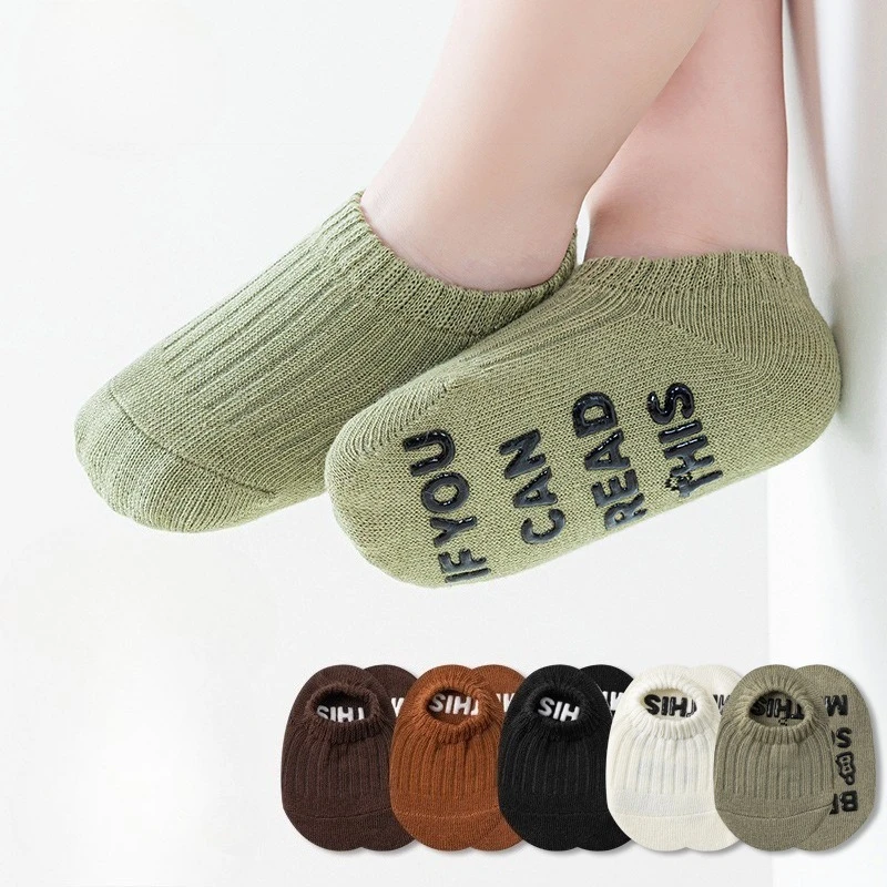 Calcetines antideslizantes de algodón suave para bebé en verano