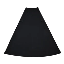 Falda maxi negra de punto para niña con cintura elástica