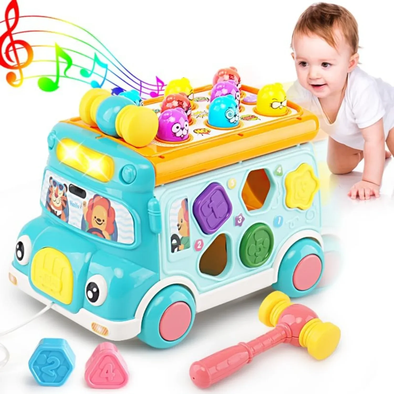 Autobús Montessori con paneles de juego