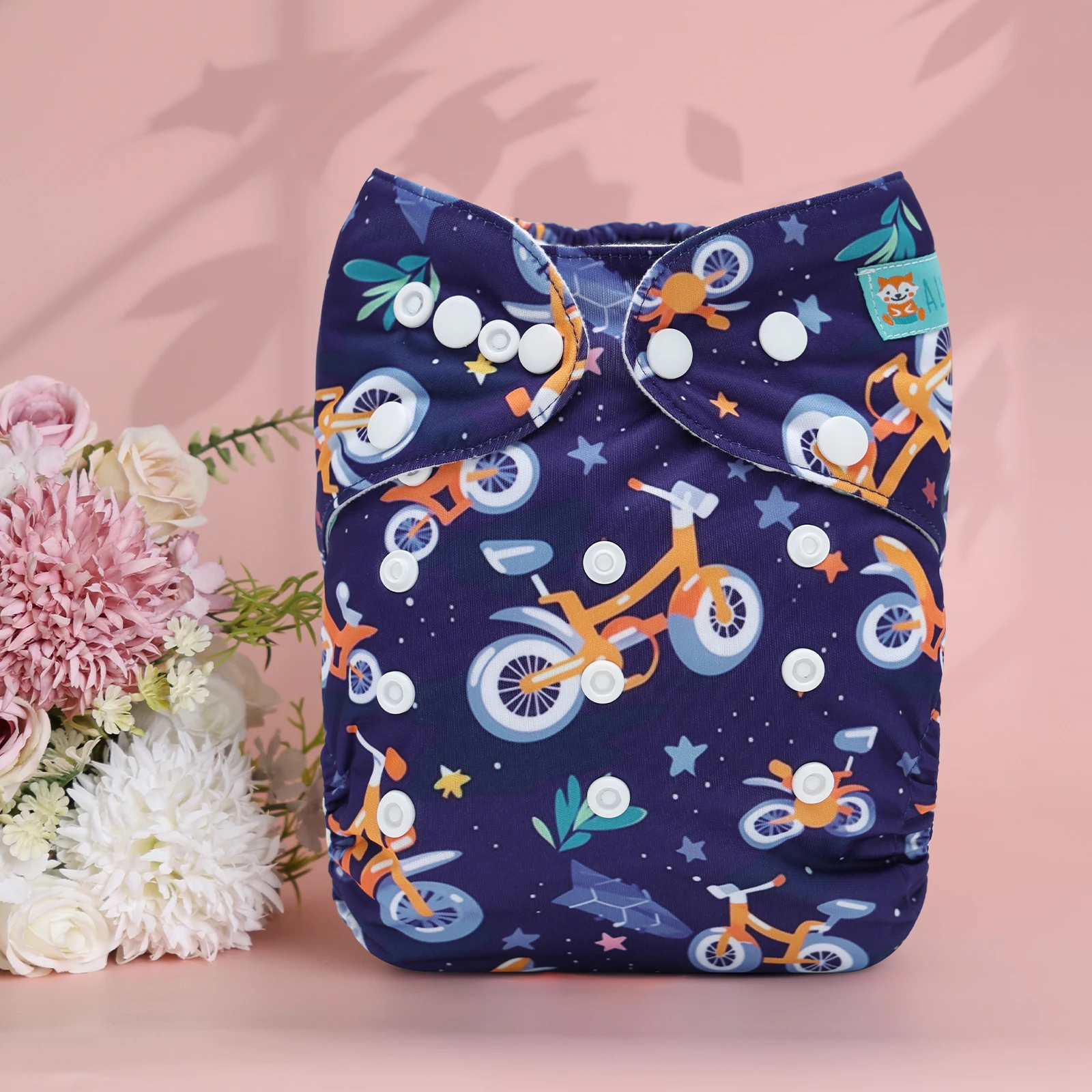 ALVABABY Pañal de tela ajustable con bolsillo poliéster para bebé - imagen 5
