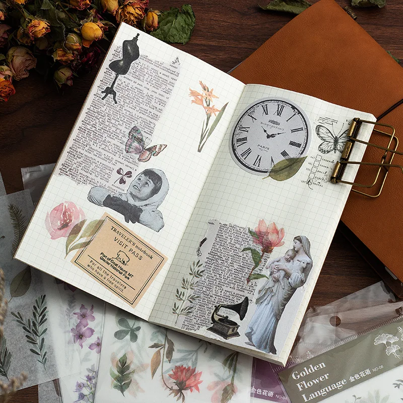 Kit scrapbooking bebé vintage floral con motivos naturales - imagen 4
