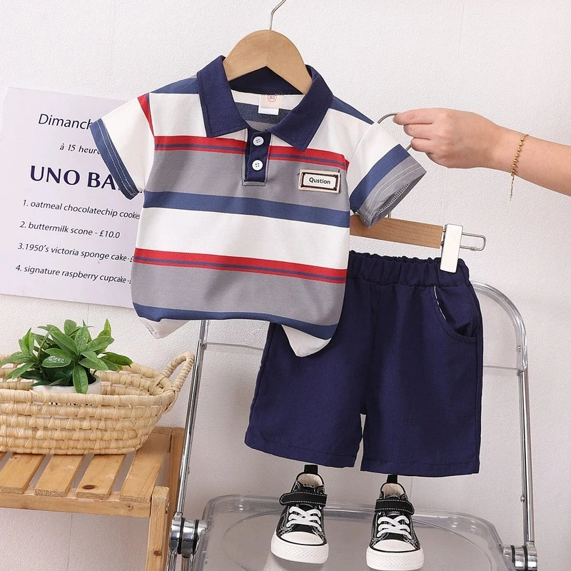 Conjunto de verano para bebé de algodón con camisa y pantalón corto - imagen 3