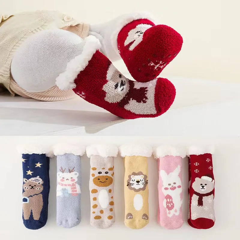 Calcetines de algodón antideslizantes para lactante – Invierno