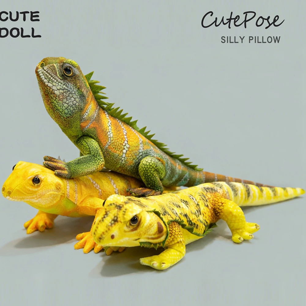 Peluche lagarto tropical realista y suave, regalo zoológico - imagen 3