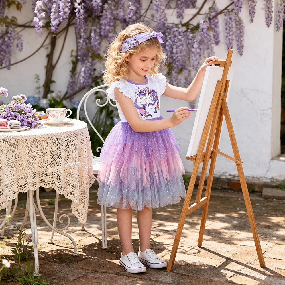 Vista del vestido infantil para eventos y celebraciones