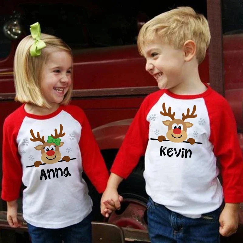 Camiseta navideña Raglán con nombre para niño - imagen 5