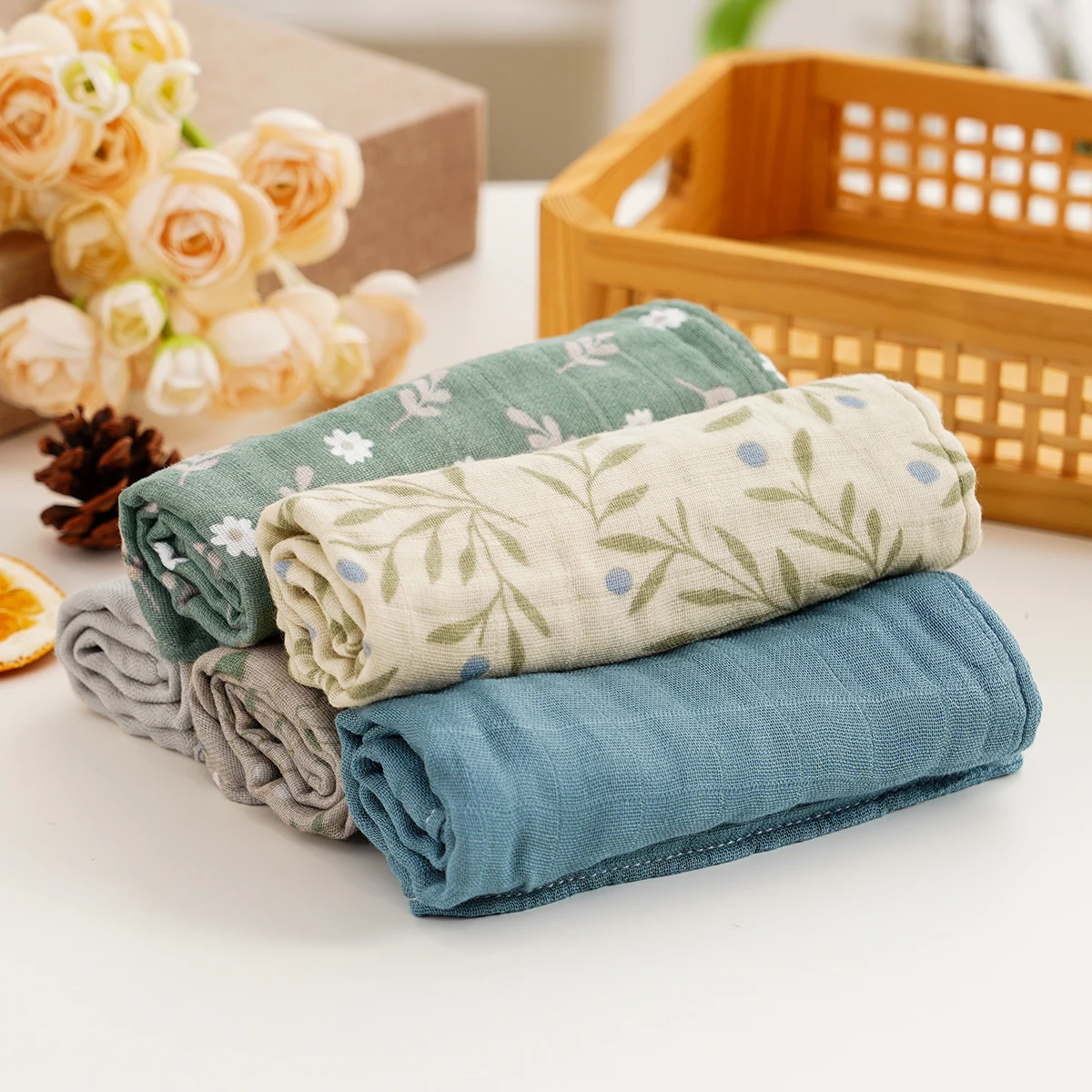 Paño para eructos HappyFlute de algodón estampado neutro - imagen 3